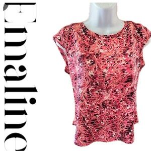 Pink and Black Swirl Women's Top 🩷🖤